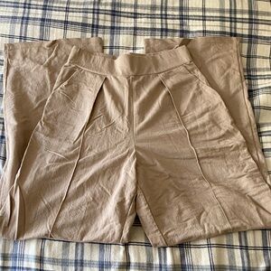 H&M Beige Wide-Leg Trousers